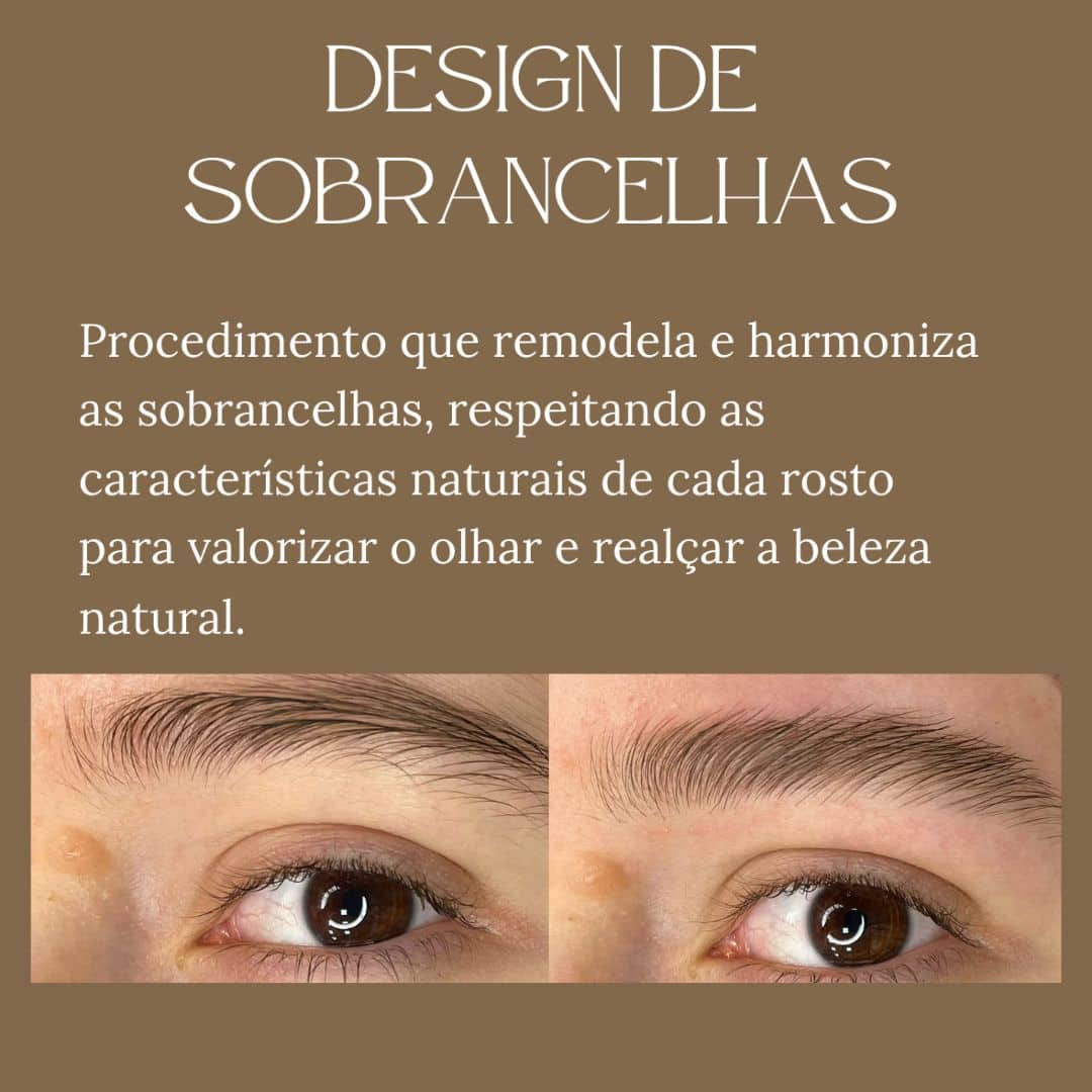 Sobrancelhas bem delineadas e harmoniosas realçam a beleza natural do rosto.