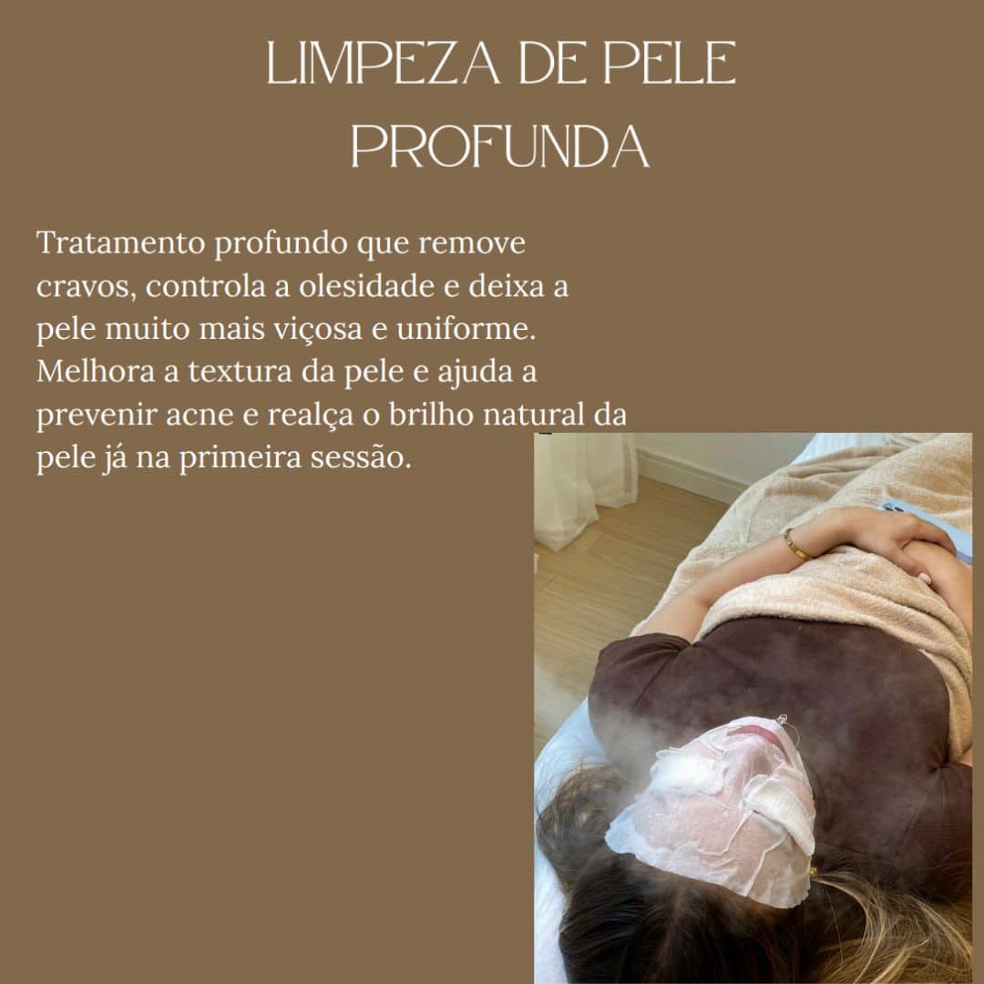Tratamento de limpeza de pele profunda que remove cravos, controla oleosidade e melhora a textura da.